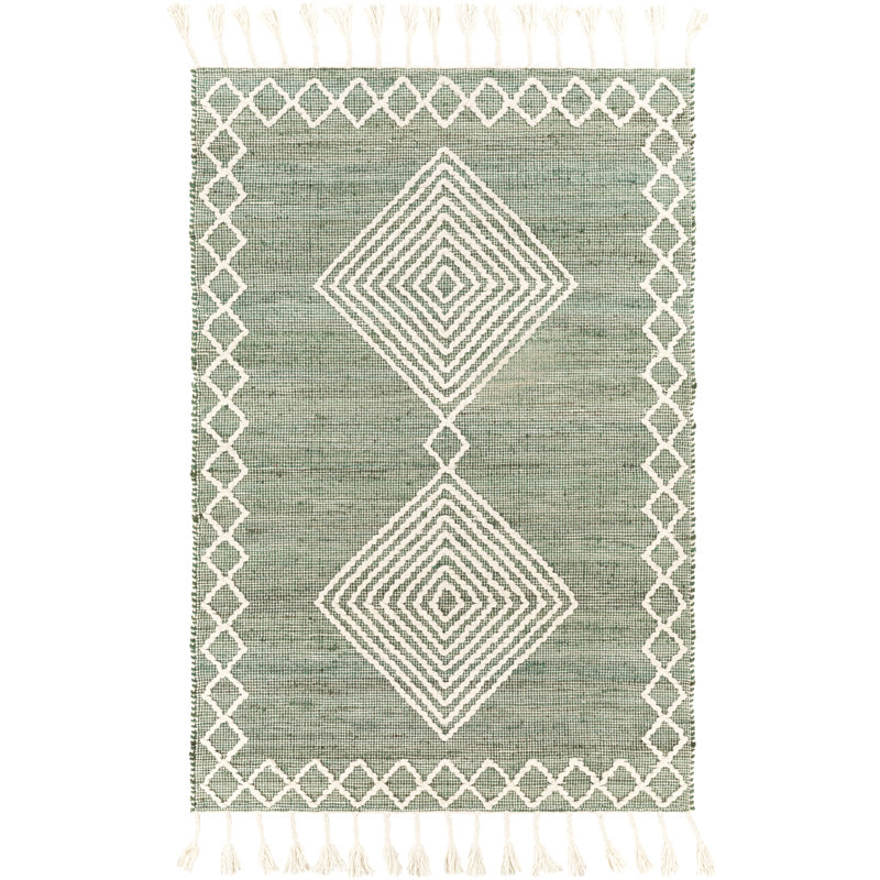 Rodriguez Handmade Medium Green/Cream Rug & Reviews Joss & Main